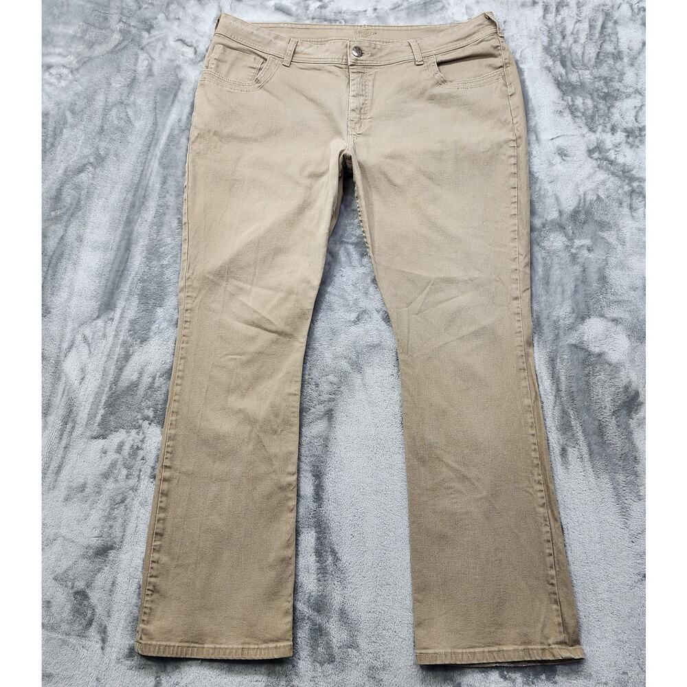 Vintage Lee Riders Jeans Womens 22W‎ LONG Tan Mid Rise Bootcut Stretch Casual